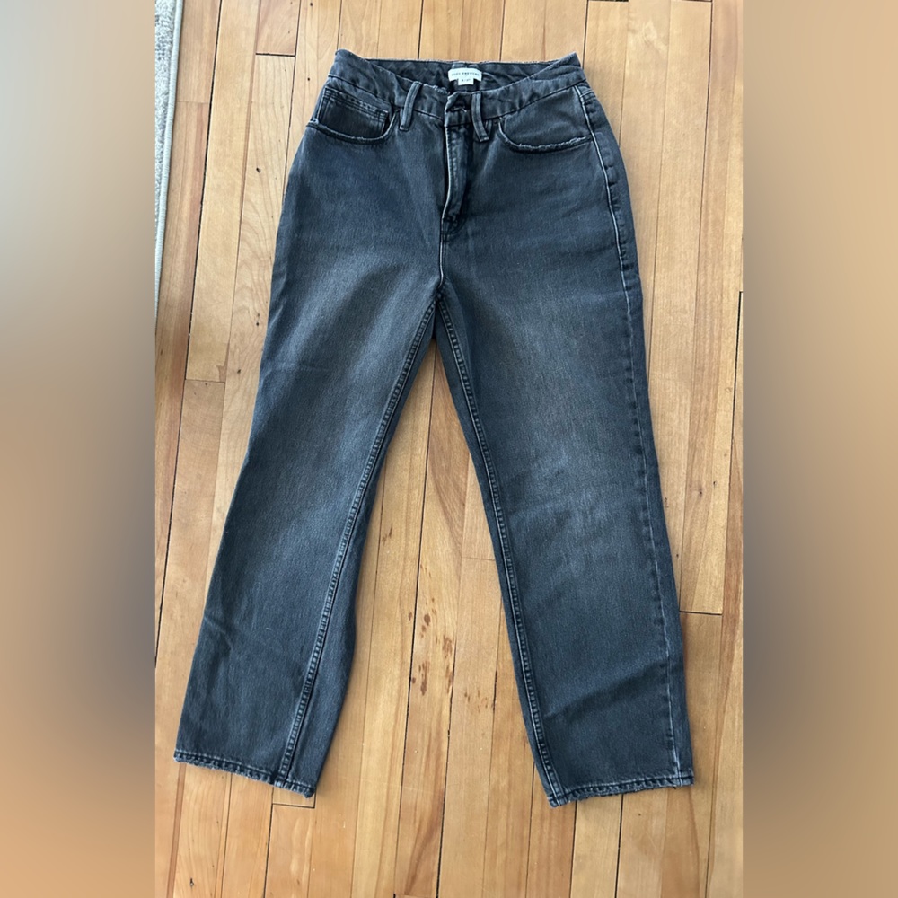 Good American black straight jeans